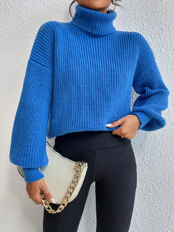 Weekend Specials to Love Sixsr Solid Turtleneck Pullover Sweater, Elegant Long Sleeve Drop Shoulder Sweater, Women's Clothing Weekend Specials to Love Sixsr Solid Turtleneck Pullover Sweater, Elegant Long Sleeve Drop Shoulder Sweater, Women's Clothing