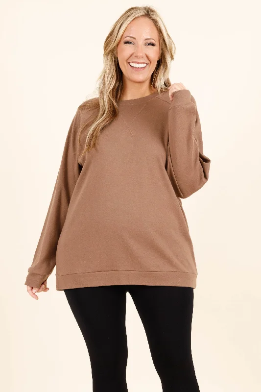 Sale Alert Covered In You Pullover, Mocha