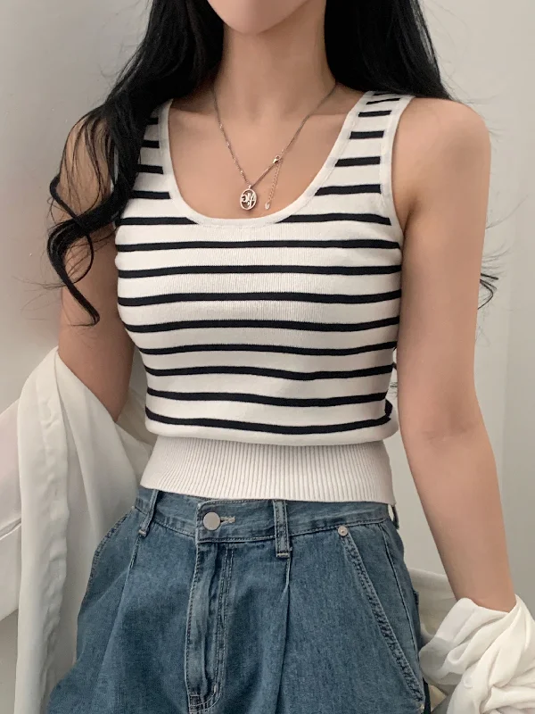 Weekend Deals to Brighten Your Day Sixsr Striped Knitted Tank Top, Sleeveless Casual Sweater, Women's Clothing Weekend Deals to Brighten Your Day Sixsr Striped Knitted Tank Top, Sleeveless Casual Sweater, Women's Clothing