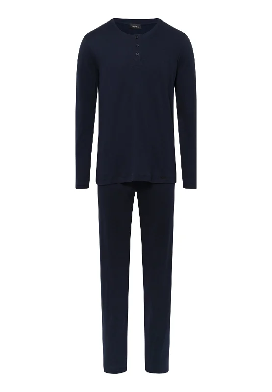 Clearance Sale Night And Day Cotton Henley Pajama Set | Deep Navy 75097-1610