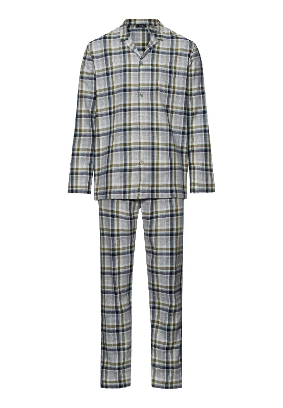 Half Price Cozy Comfort Cotton Flannel Button Front Pajama Set | Wintry Check 75724-2889