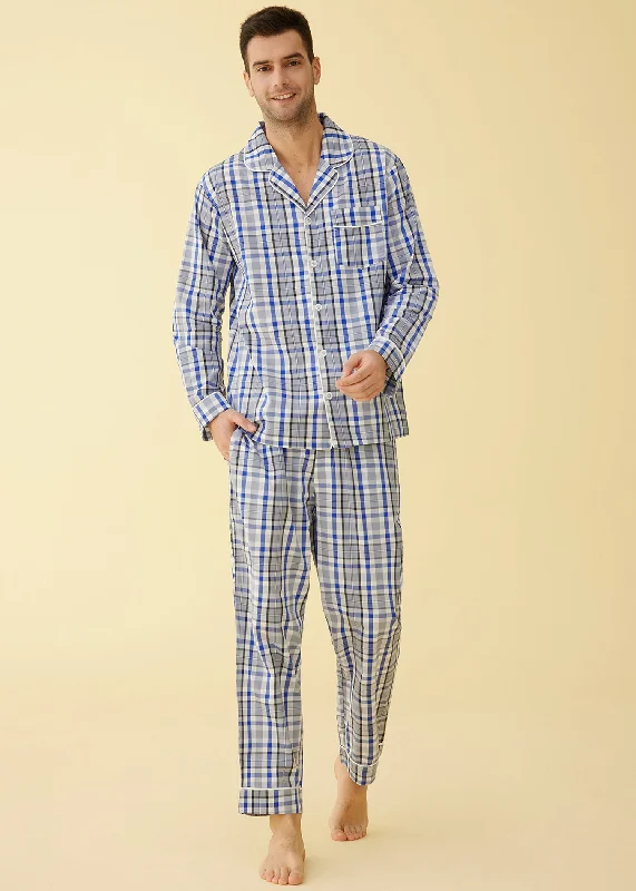 Limited Supply Men's Lightweight Cotton Pajamas Long Sleeves Shirt Pants Set