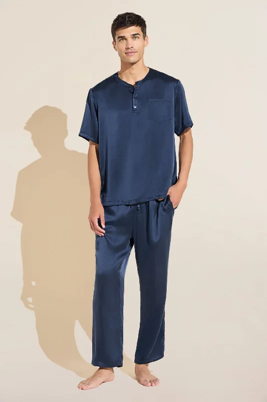 Stock Clearance Charles Washable Silk Short Sleeve & Pant PJ Set