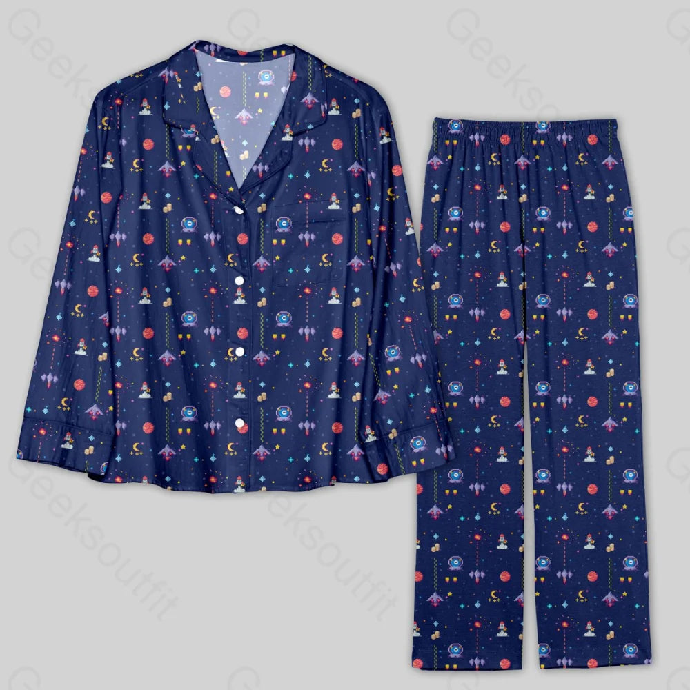 Act Fast Retro Style Arcade Video Game featuring Space Pajamas Set