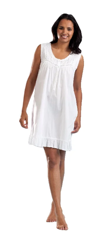 Weekend Savings Extravaganza 100% Cotton Embroidered Scoop Neck Chemise