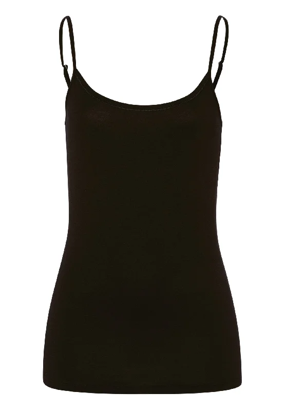Weekend Steals Await Cotton Sensation Cotton Round Neck  Camisole | Black 71412-019