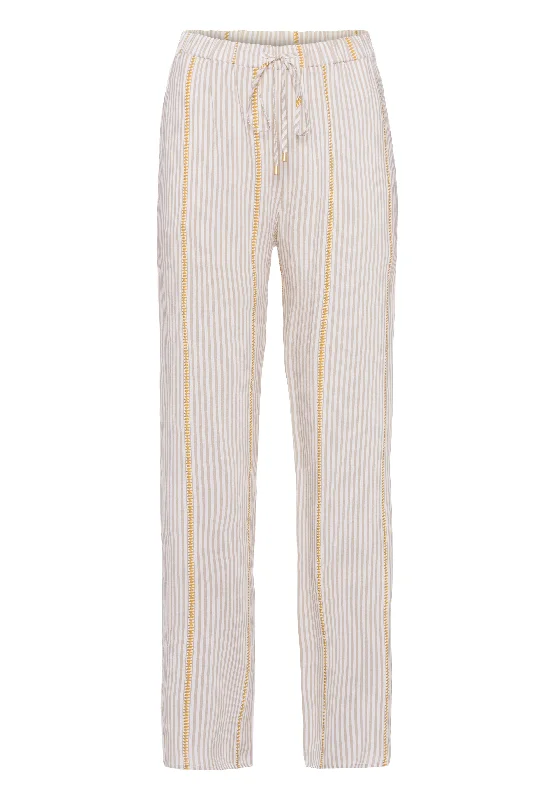 Savings Event Sleep And Lounge Woven Long Pant | Safari Stripe 77617-2008