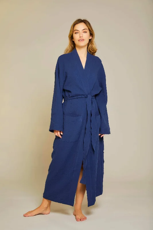 Weekend Deal Angel Long Robe - Navy