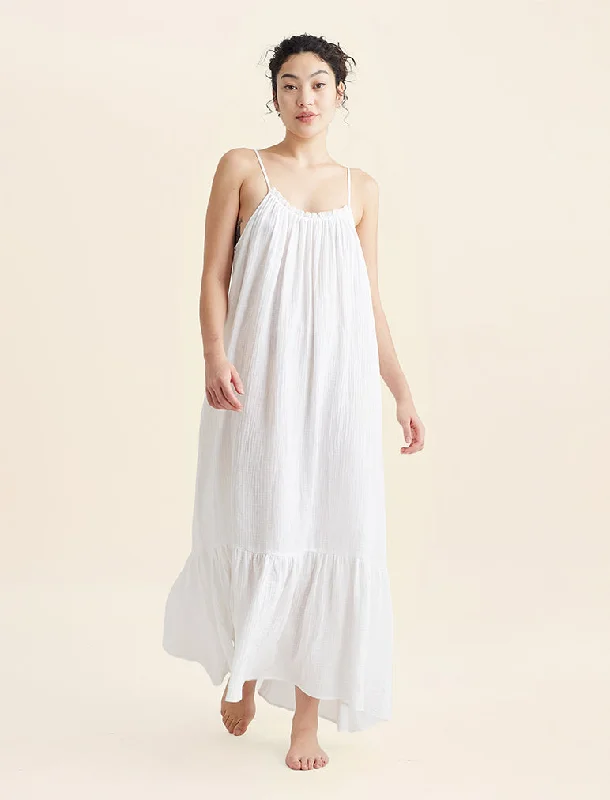 Weekend Savings Bonanza Ashley Textured Cotton Strappy Maxi Nightie