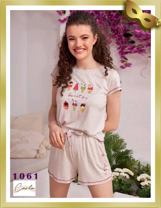The Best Prices Cotton Short Sleeve Shirt and Shorts Pajamas 1061
