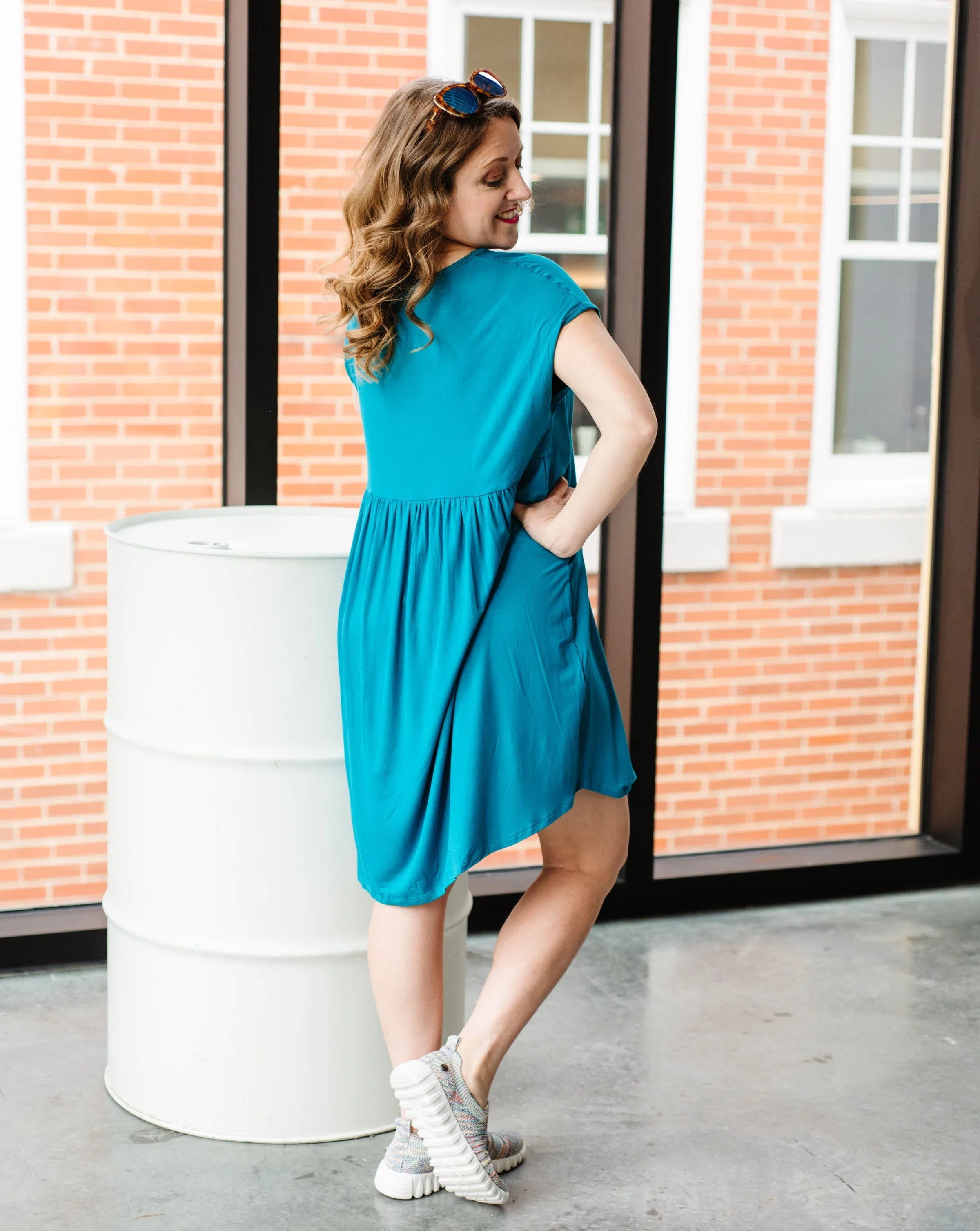 Weekend Deals You Can't Resist 🌊 Dress Pleated Bamboo | Cyan Teal 🌊