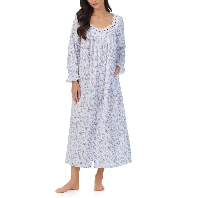 Price Slash Eileen West Long Sleeve Floral Long Gown
