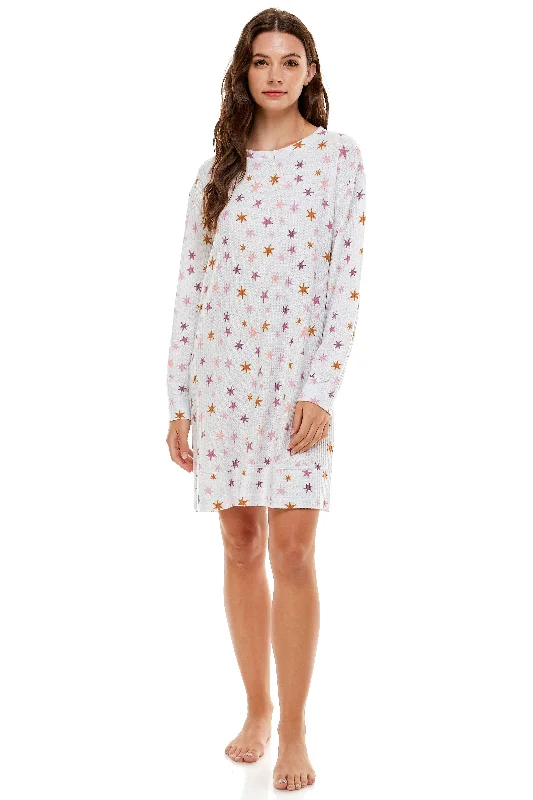 Today's Deal Fuzzy Luxe Waffle Long-Sleeve Cuffed Sleepshirt