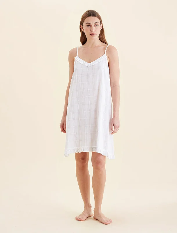 Weekend Savings Sensation Ivy Organic Cotton Frill Strappy Nightie