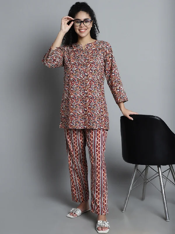 Don't Delay Jaipuri Print Short Kurti with Trouser Set