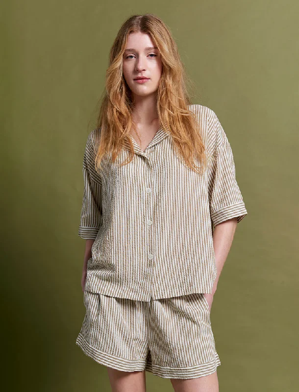 Reduced Price Karen Walker Seersucker Stripe Boxer PJ Set