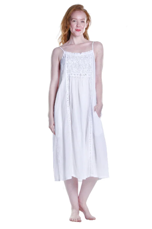 Special Discount La Cera Embroidered Bib Yoke Sleeveless Gown