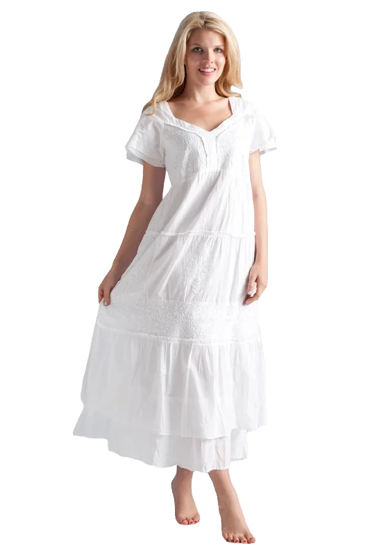 Weekend Discounts to Celebrate La Cera Embroidered Layered Short Sleeve Tiered Gown