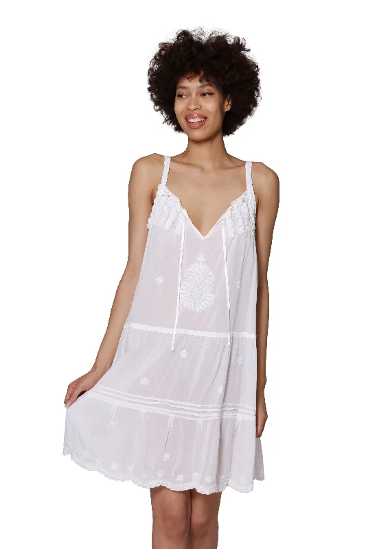 Pay Less La Cera Short Embriodered Chemise