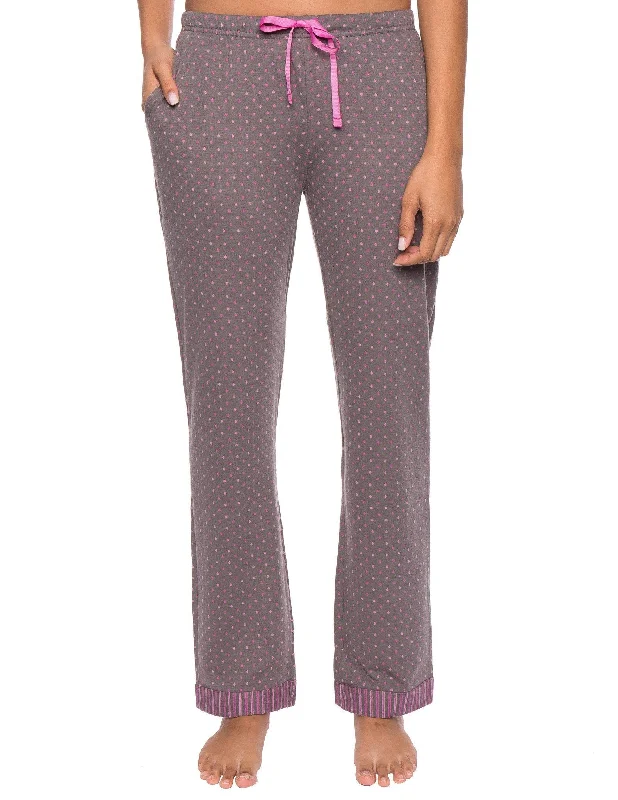 Shop Now Women's Double Layer Knit Jersey Lounge Pants - Polka Dots Charcoal/Pink