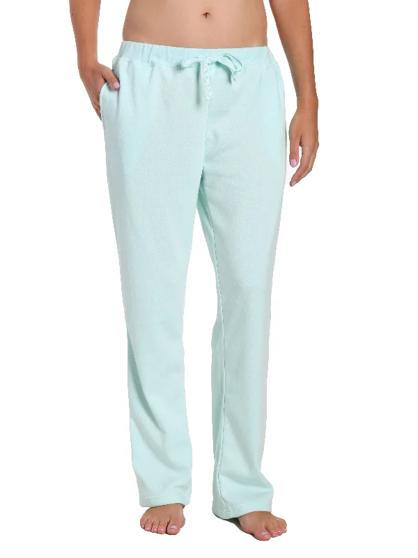 Instant Savings Womens Towel Brushed Sweatpants - Aqua
