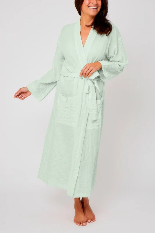 Weekend Specials to Love Organic Japanese Cotton Long Robe - Celadon
