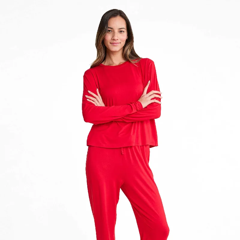 Huge Savings Pajama Jogger Set | Cherry