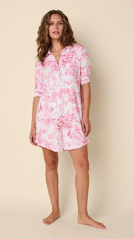 Weekend Special Palm Grove Toile Pima Knit Night Shirt