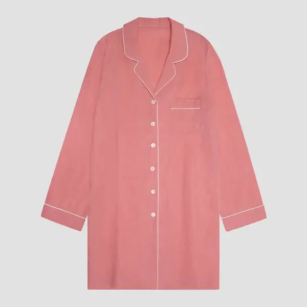 Flash Deal Pink Bloom Linen Nightshirt
