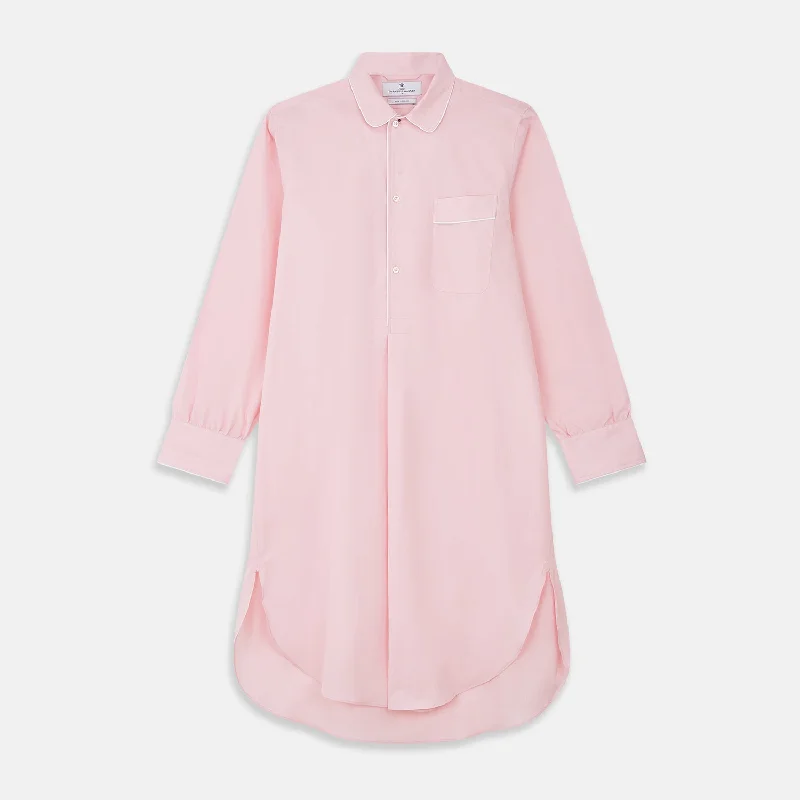Unbeatable Prices Pink Piped End-On-End Cotton Nightshirt