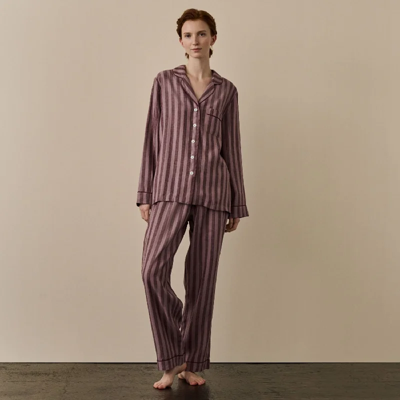 Sale Event Port & Woodrose Striped Linen Pajama Set