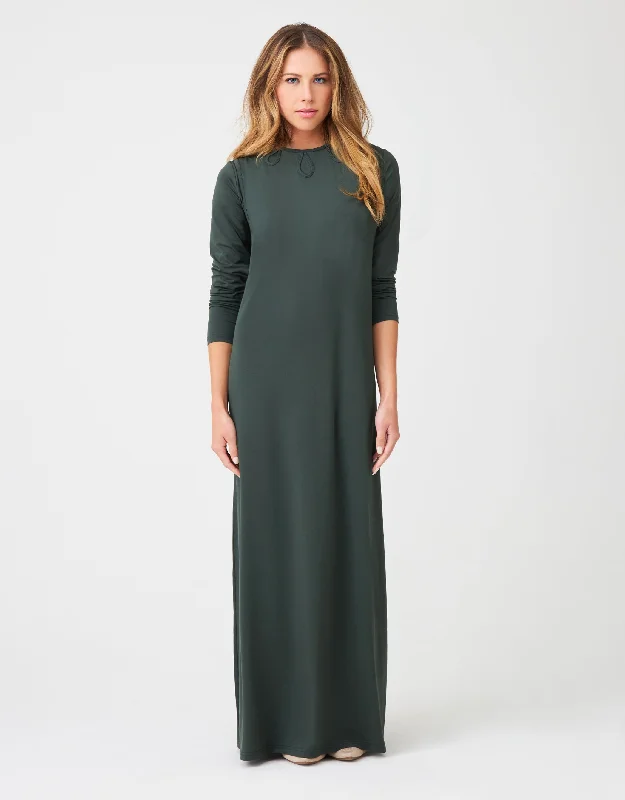 Online Deal Pull On Layered Nursing Nightgown with Tipped Keyhole Trim Hunter