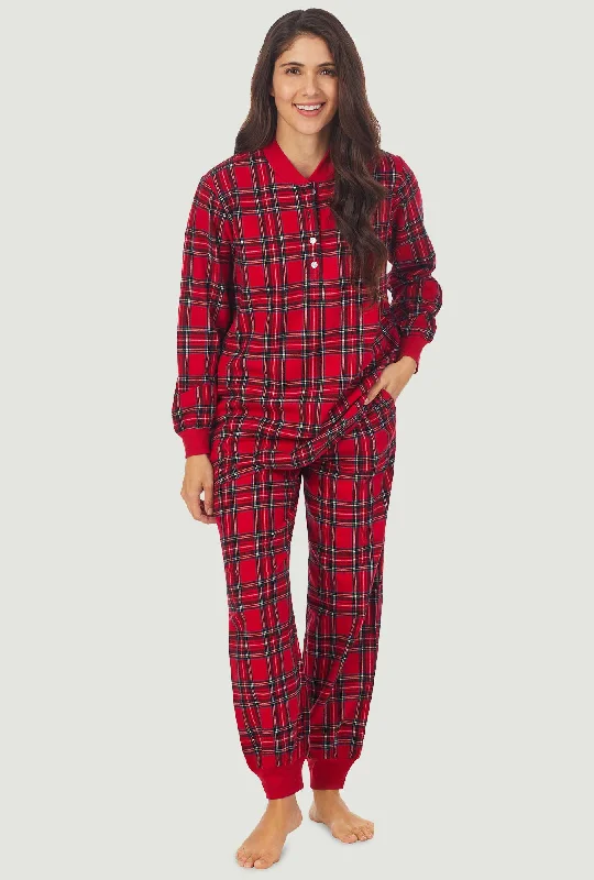 Act Fast Red Tartan Ski Pajama