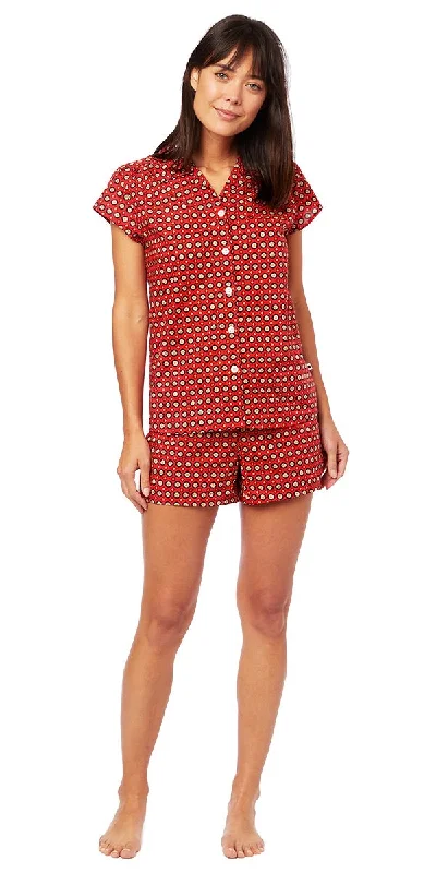Savings Soar This Weekend Pajama Short Set - Foulard Print