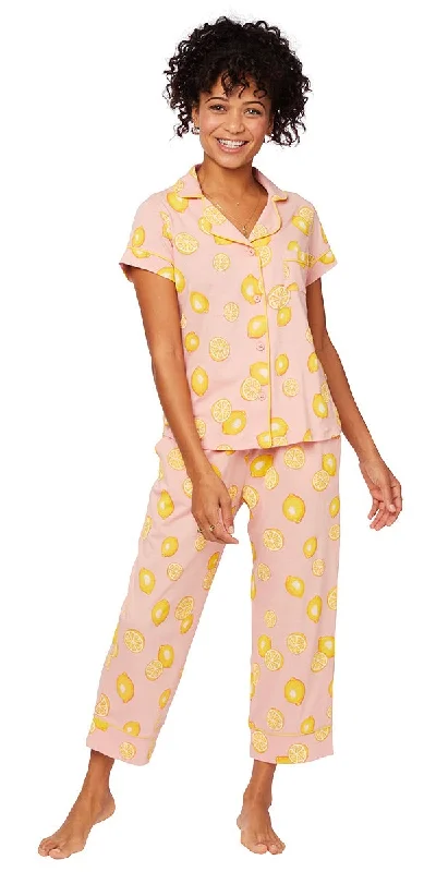 Overstock Clearance Capri Pajama Set - Pink Lemonade