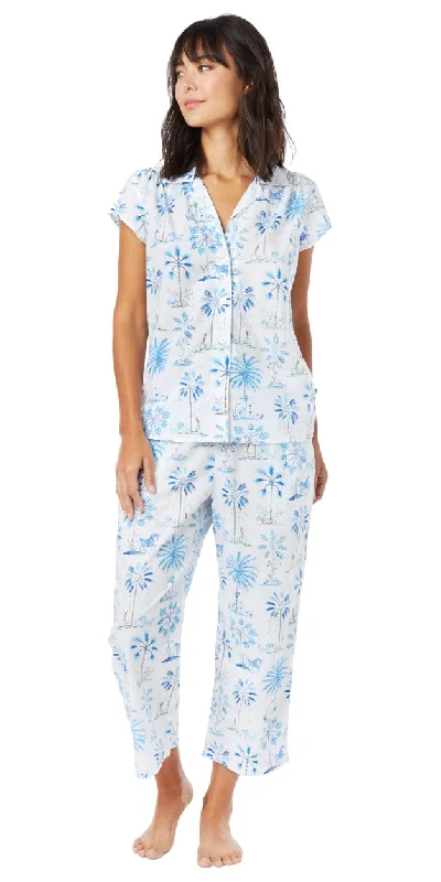 Special Discount Capri Pajama Set - Palm Jungle