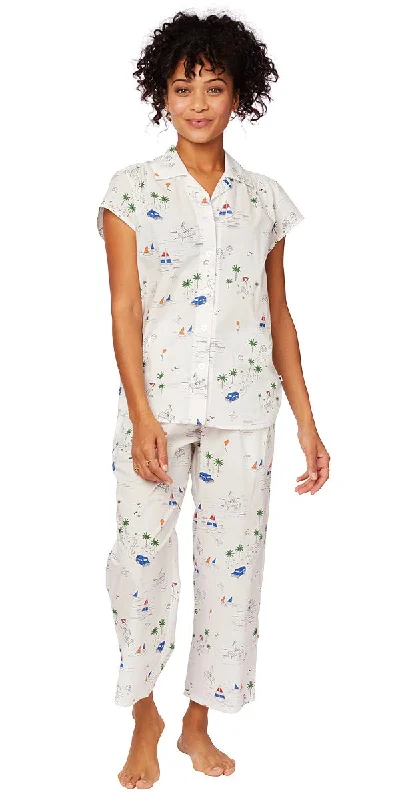 Weekend Offers That Shine Capri Pajama Set - Beach Print