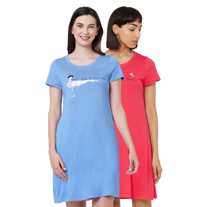 Weekend Offers That Tempt Super-Soft Cotton Modal Sleep Shirt (PACK OF 2) NT-98