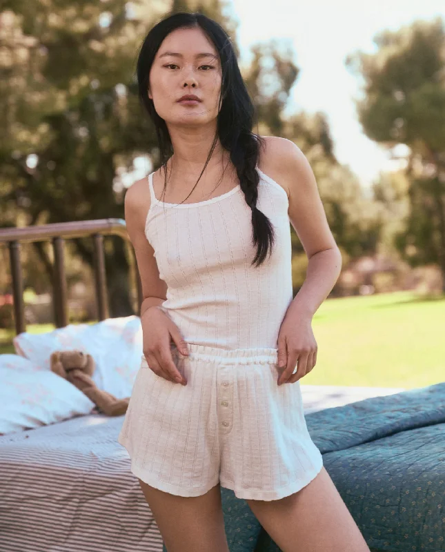 Weekend Specials to Grab The Pointelle Tap Short. -- White