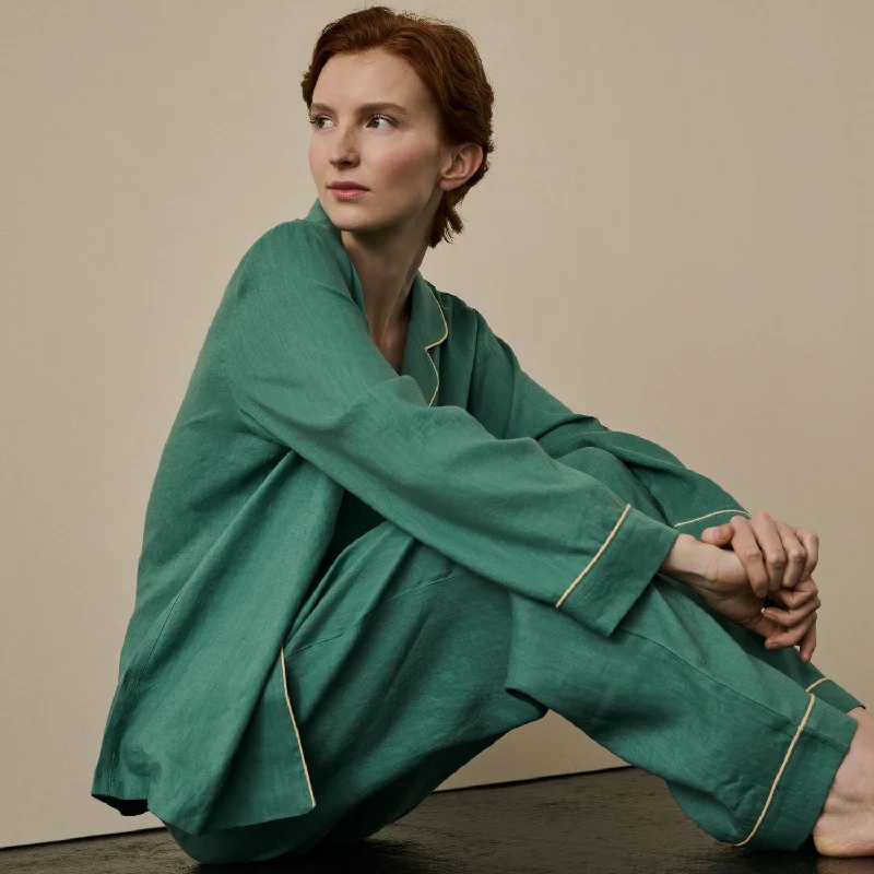 Weekend Extravaganza: Shop Now Tranquil Green Linen Pajama Set