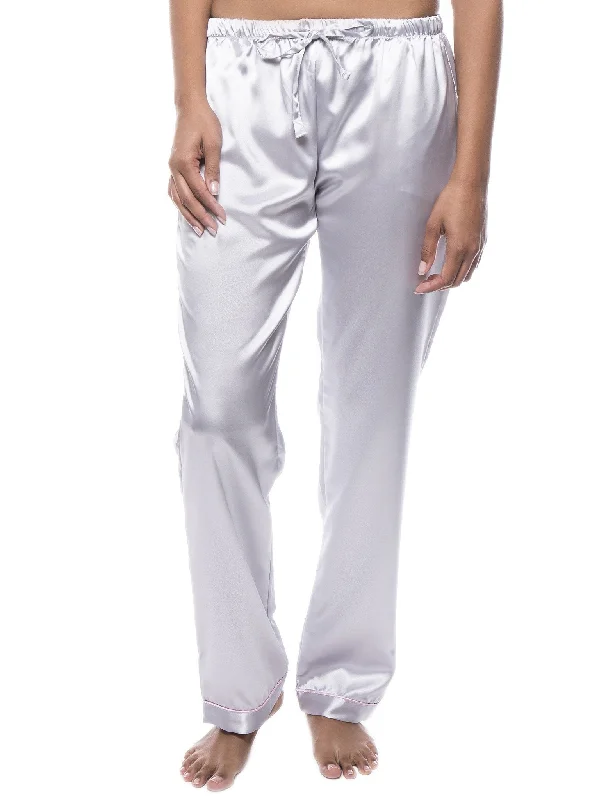 Weekend Bargains to Enjoy Women's Satin Lounge Pant - Light Grey