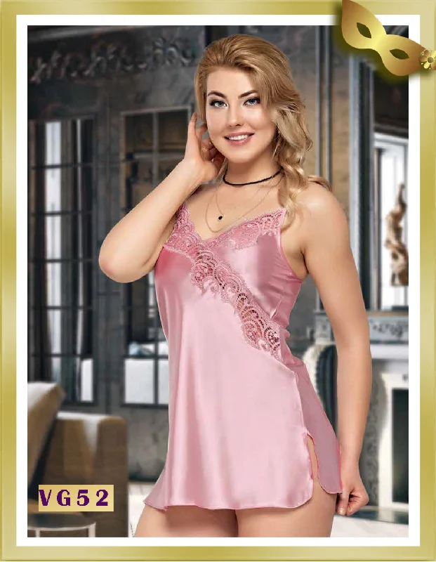 Make Your Weekend Count with Savings Short Satin Lingerie Nightgown VG52