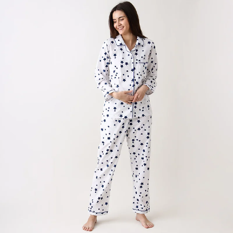 Weekend Bargains to Snag Women Navy Star Pajama Set