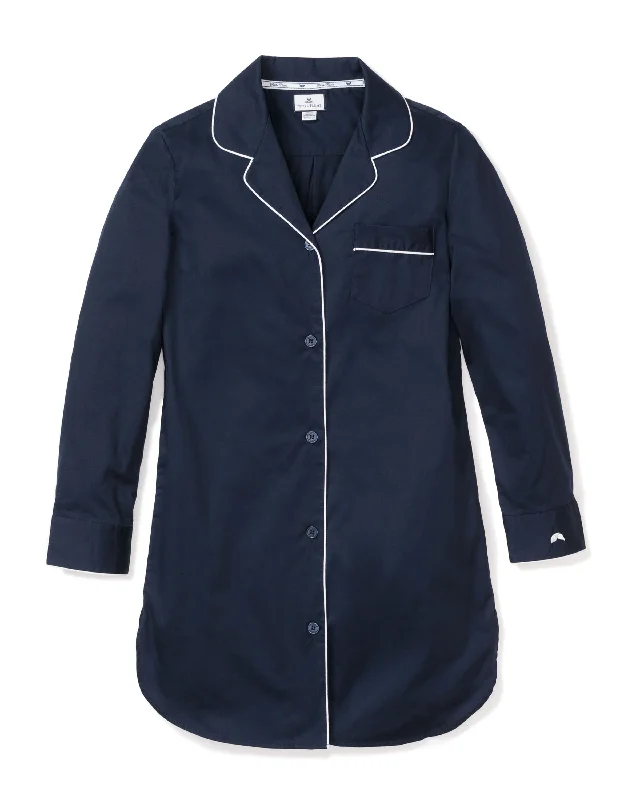 Deal Alert Women's Twill Nightshirt in Navy