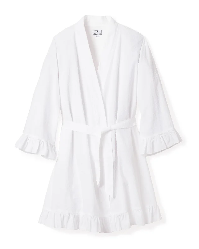 Weekend Deals to Make You Happy Women's Swiss Dots Robe in White