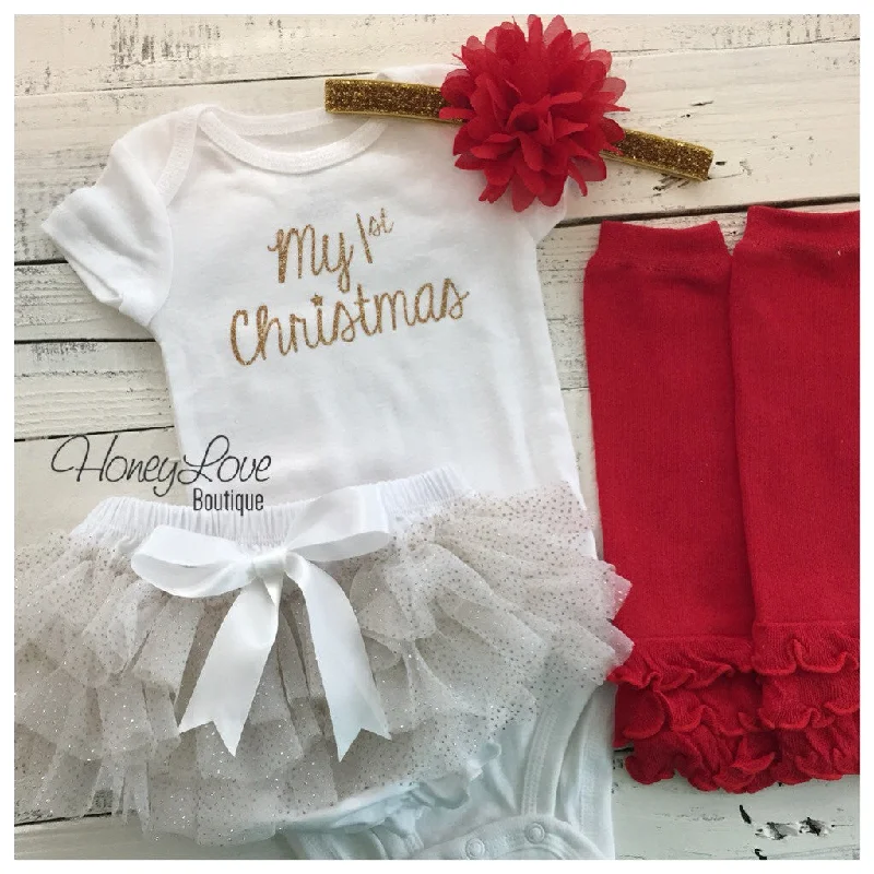 Early Access My 1st Christmas 4 piece Set - White, Gold and Red
