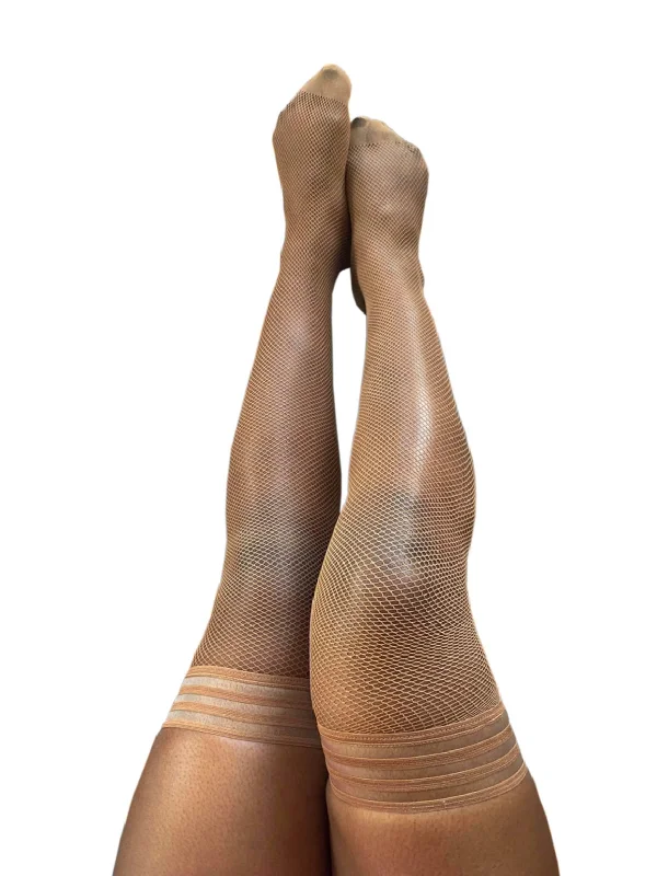 Sale Alert Andie: Chocolate Fishnet Thigh Highs. Petite to Plus Size