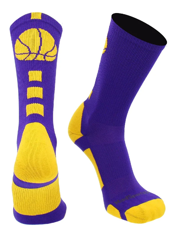 Weekend Deals That Wow Basketball Socks with Basketball Logo Athletic Crew Socks - made in the USA