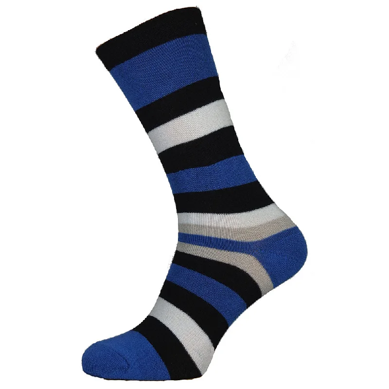 Huge Savings Blue and Black Stripe Bamboo Socks