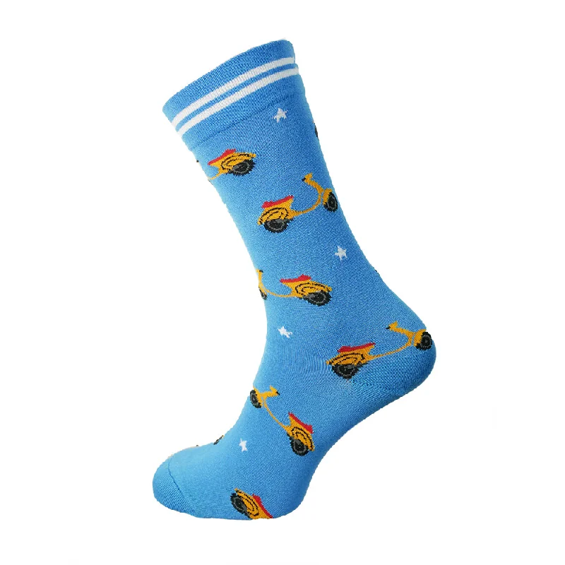 Weekend Savings Galore Blue Vespa Bamboo Socks